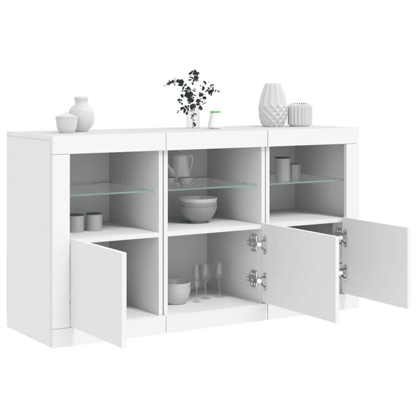 Sideboard With Led Lights White 123X37x67 Cm Sideboards & Buffets