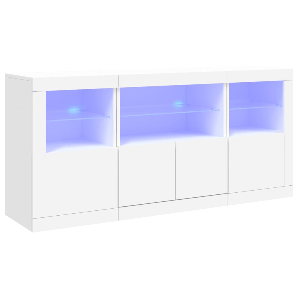 Sideboard With Led Lights White 142.5X37x67 Cm Sideboards & Buffets