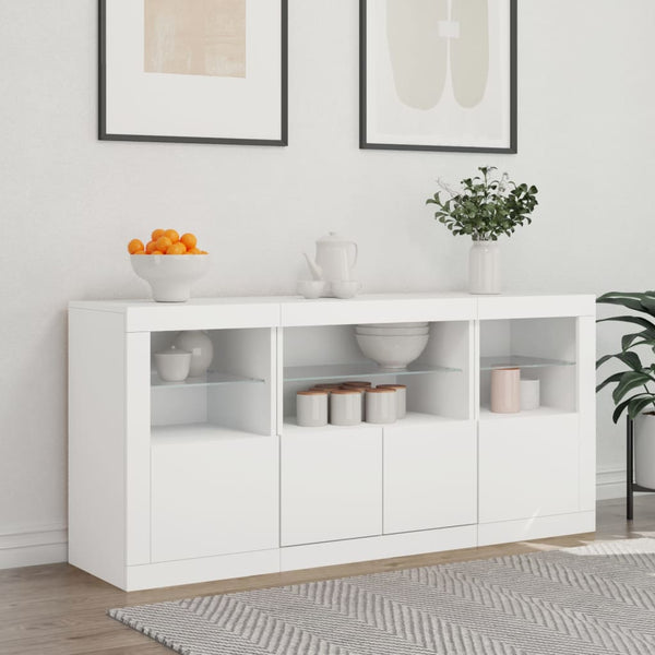 Sideboard With Led Lights White 142.5X37x67 Cm Sideboards & Buffets