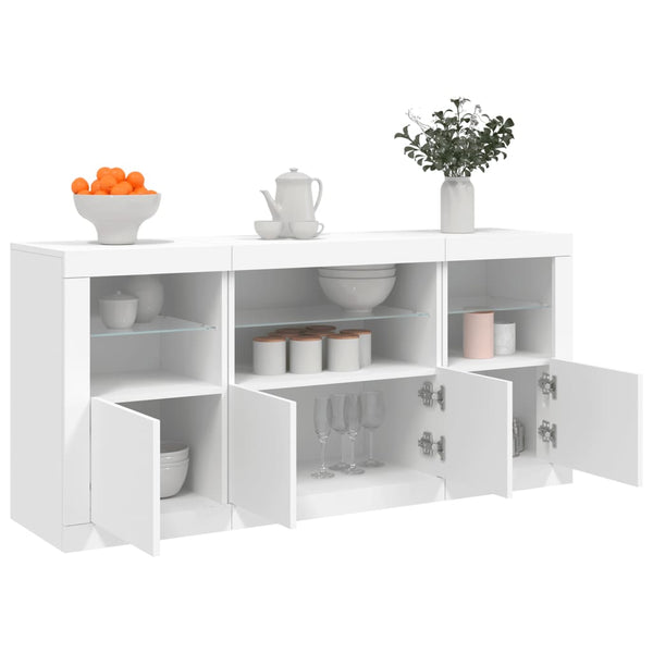 Sideboard With Led Lights White 142.5X37x67 Cm Sideboards & Buffets