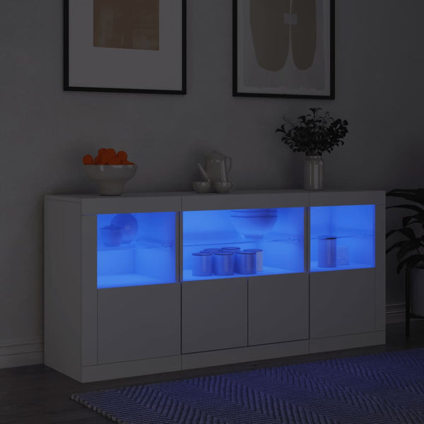 Sideboard With Led Lights White 142.5X37x67 Cm Sideboards & Buffets