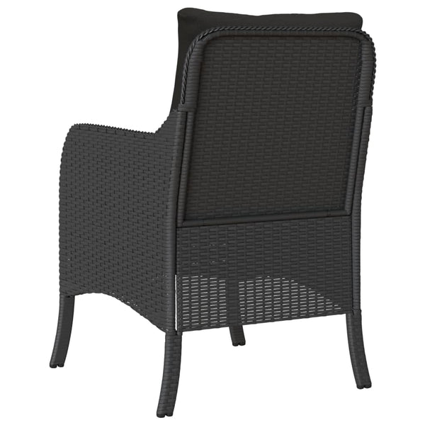 Garden Chairs With Cushions 2 Pcs Black Poly Rattan Patio Chairs