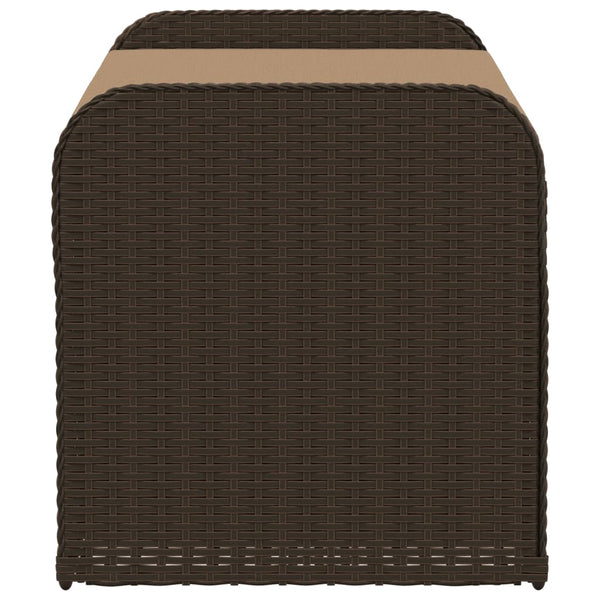 Vidaxl Storage Bench With Cushion Brown 115X51x52 Cm Poly Rattan Kitchen Bench Shelves