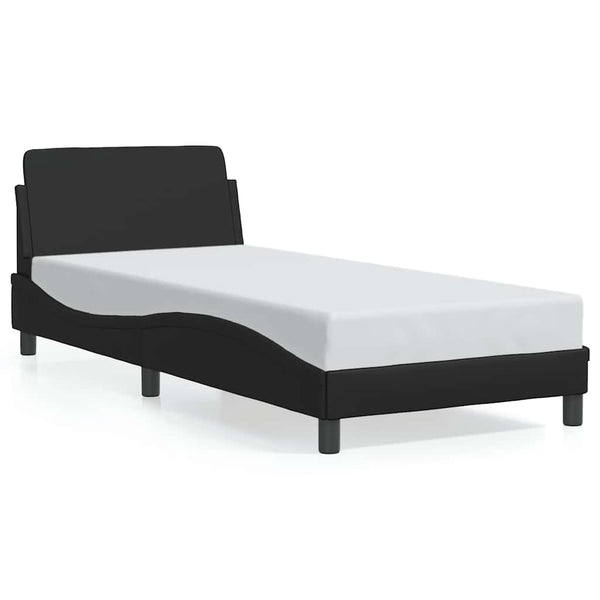 Vidaxl Bed Frame "Dover" Black 90X190 Cm Faux Leather Single Bed Frames