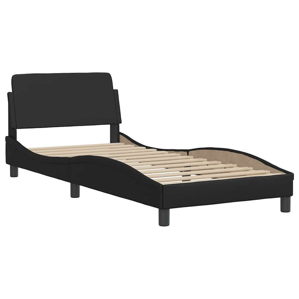 Vidaxl Bed Frame "Dover" Black 90X190 Cm Faux Leather Single Bed Frames