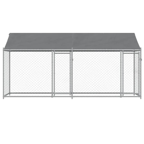 Vidaxl Dog Cage With Roof And Doors Grey 4X2x2 M Galvanised Steel Dog Cages
