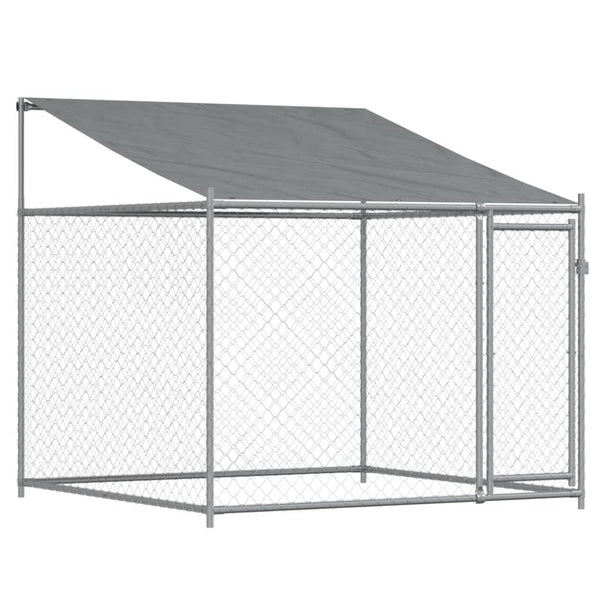 Dog Cages Dog Cage With Roof And Doors Grey 6X2x2 M Galvanised Steel