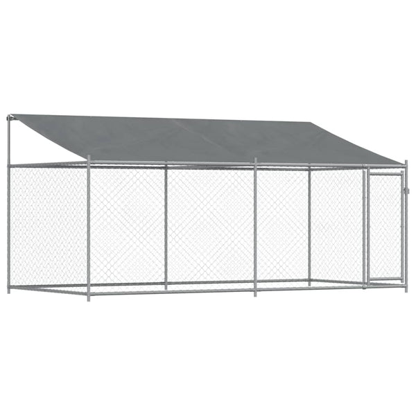 Vidaxl Dog Cage With Roof And Door Grey 4X2x2m Galvanised Steel Dog Cages