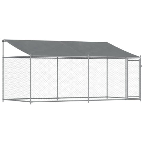 Vidaxl Dog Cage With Roof And Door Grey 4X2x2m Galvanised Steel Dog Cages