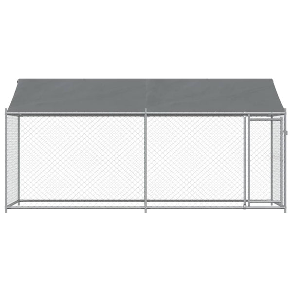 Vidaxl Dog Cage With Roof And Door Grey 4X2x2m Galvanised Steel Dog Cages