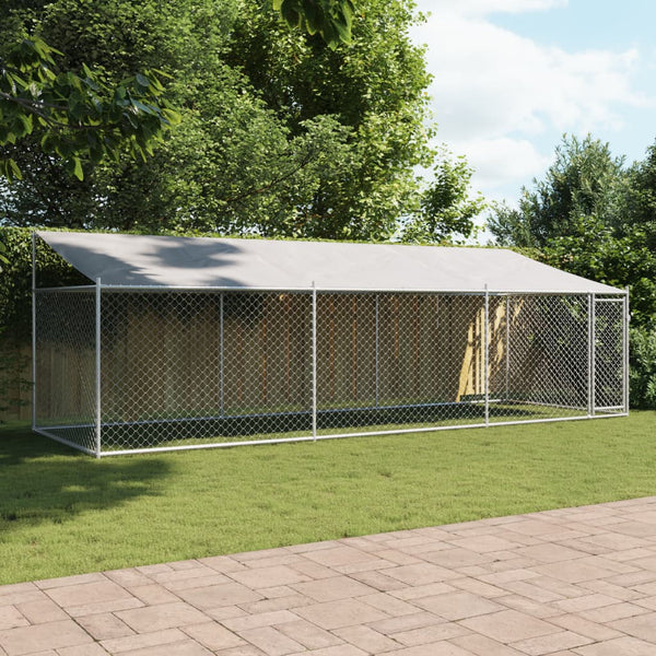 Vidaxl Dog Cage With Roof And Door Grey 6X2x2 M Galvanised Steel Dog Cages