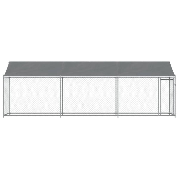 Vidaxl Dog Cage With Roof And Door Grey 6X2x2 M Galvanised Steel Dog Cages