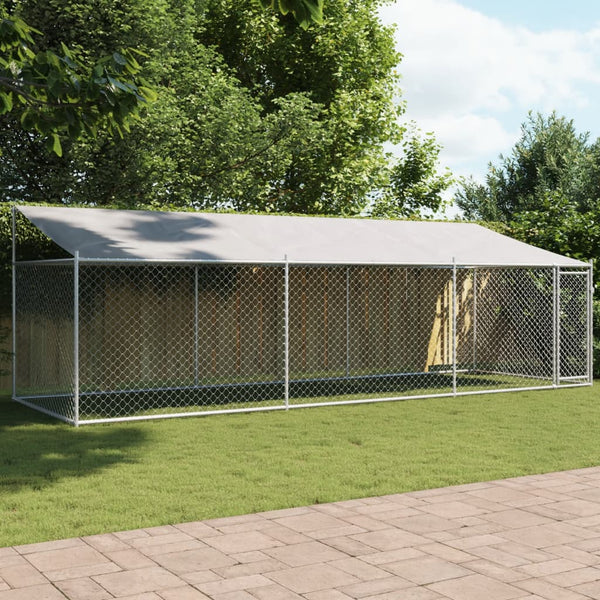Vidaxl Dog Cage With Roof And Door Grey 6X2x2 M Galvanised Steel Dog Cages