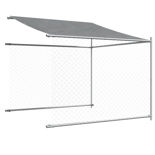 Vidaxl Dog Cage With Roof And Door Grey 12X2x2 M Galvanised Steel Dog Cages