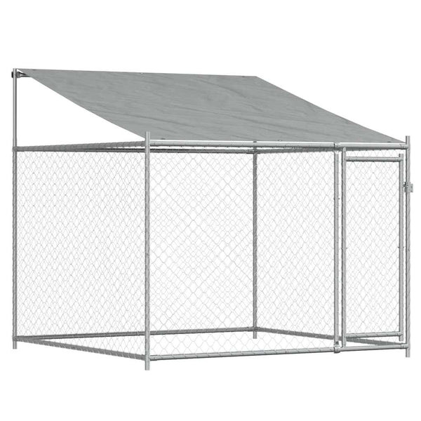 Vidaxl Dog Cage With Roof And Door Grey 12X2x2 M Galvanised Steel Dog Cages