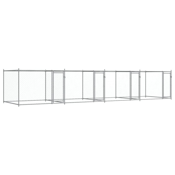Vidaxl Dog Cage With Doors Grey 8X2x1.5 M Galvanised Steel Dog Cages