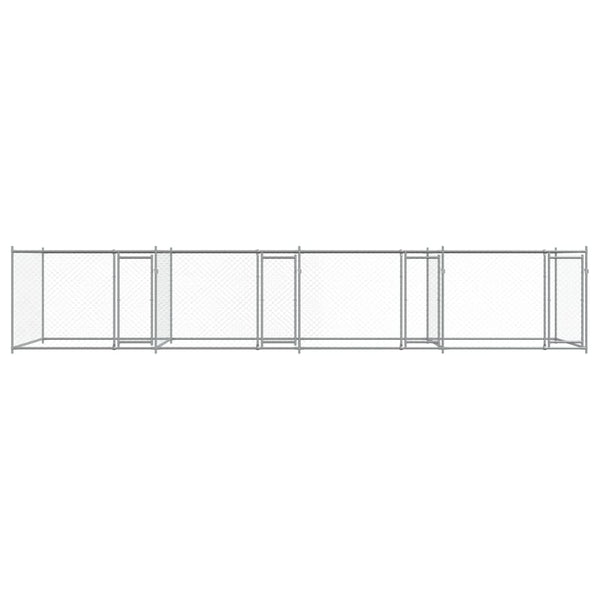 Vidaxl Dog Cage With Doors Grey 8X2x1.5 M Galvanised Steel Dog Cages