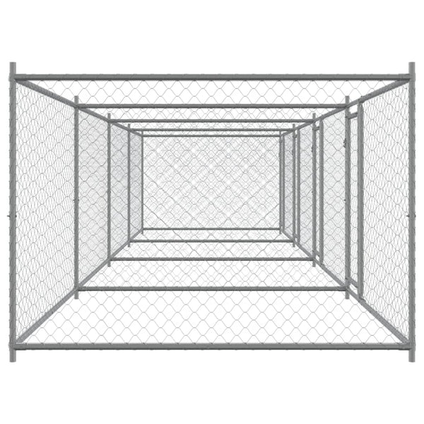 Vidaxl Dog Cage With Doors Grey 8X2x1.5 M Galvanised Steel Dog Cages
