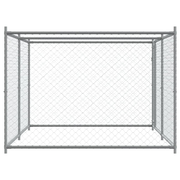 Vidaxl Dog Cage With Door Grey 4X2x1.5 M Galvanised Steel Dog Cages