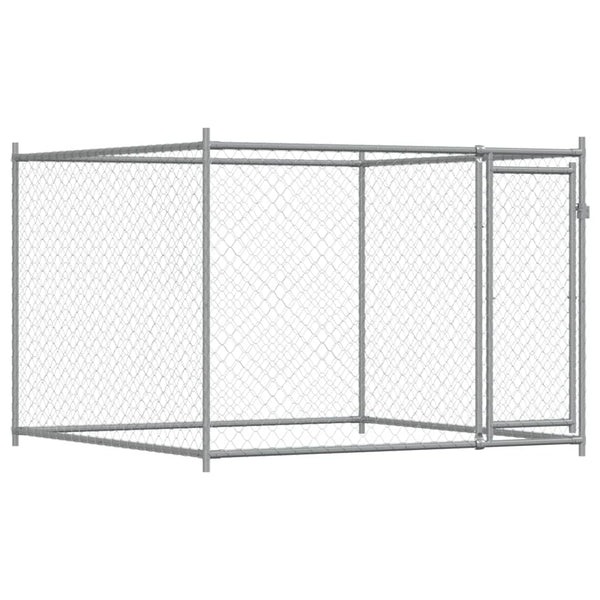 Vidaxl Dog Cage With Door Grey 4X2x1.5 M Galvanised Steel Dog Cages