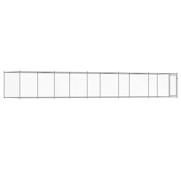 Vidaxl Dog Cage With Door Grey 10X2x1.5 M Galvanised Steel Dog Cages