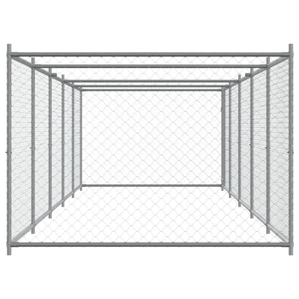 Vidaxl Dog Cage With Door Grey 10X2x1.5 M Galvanised Steel Dog Cages