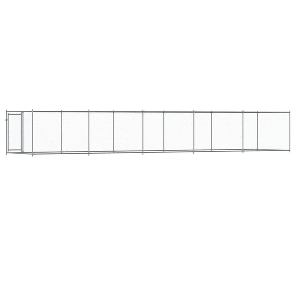 Vidaxl Dog Cage With Door Grey 10X2x1.5 M Galvanised Steel Dog Cages