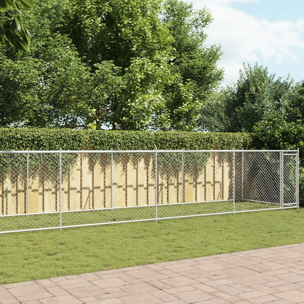 Vidaxl Dog Cage With Door Grey 10X2x1.5 M Galvanised Steel Dog Cages
