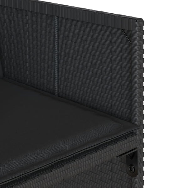 17 Piece Garden Dining Set With Cushions Black Poly Rattan Outdoor Dining Sets