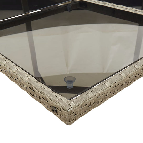 7 Piece Garden Dining Set With Cushions Grey Poly Rattan Outdoor Dining Sets