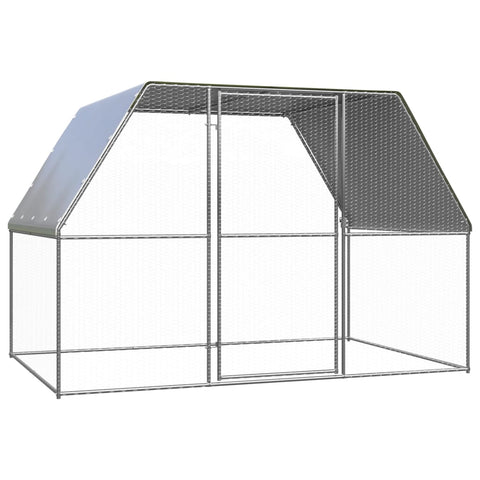 Chicken Cage Silver And Grey 3X2x2 M Galvanised Steel Small Animal Cages & Hutches