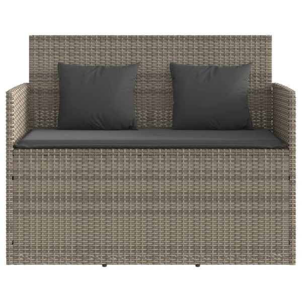 Garden Bench With Cushions Grey Poly Rattan Patio Benches