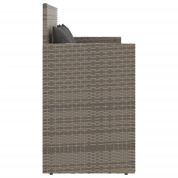 Garden Bench With Cushions Grey Poly Rattan Patio Benches