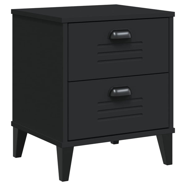Vidaxl Bedside Cabinet Viken Black Engineered Wood Side Tables