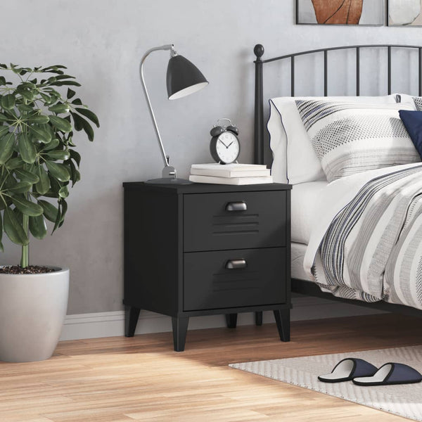 Vidaxl Bedside Cabinet Viken Black Engineered Wood Side Tables