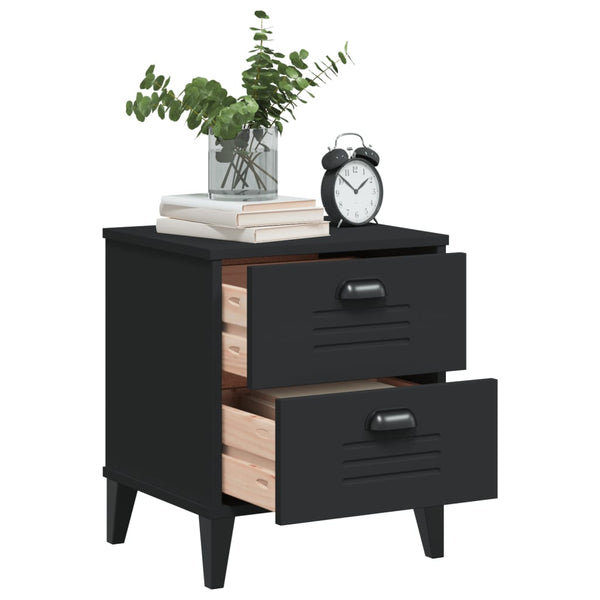 Vidaxl Bedside Cabinet Viken Black Engineered Wood Side Tables