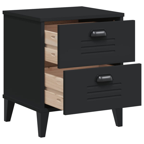 Vidaxl Bedside Cabinet Viken Black Engineered Wood Side Tables