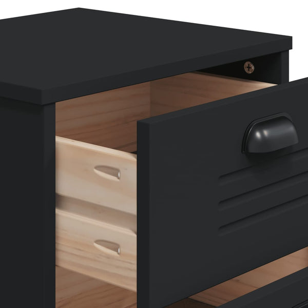Vidaxl Bedside Cabinet Viken Black Engineered Wood Side Tables