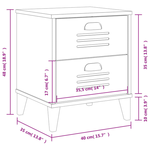 Vidaxl Bedside Cabinet Viken Black Engineered Wood Side Tables