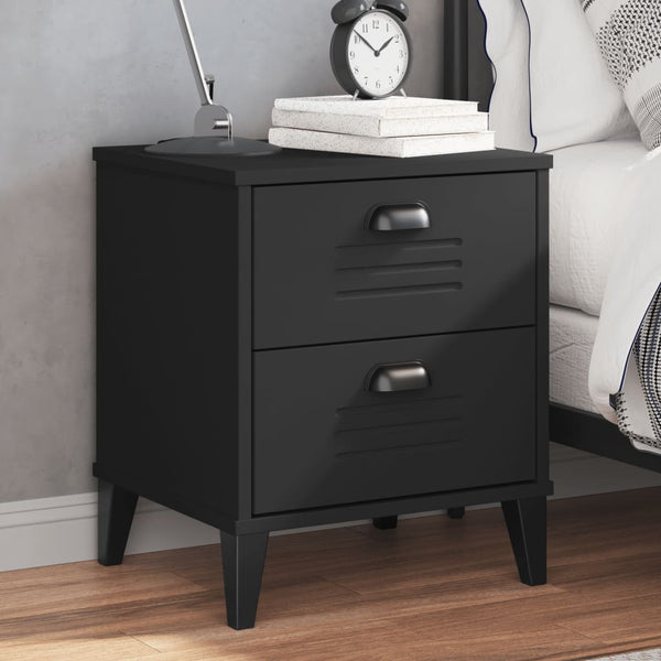 Vidaxl Bedside Cabinet Viken Black Engineered Wood Side Tables