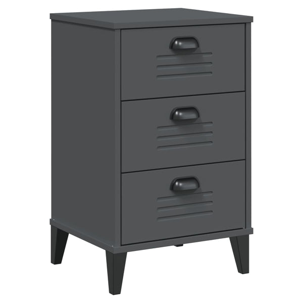 Vidaxl Bedside Cabinet Viken Anthracite Grey Engineered Wood Side Tables