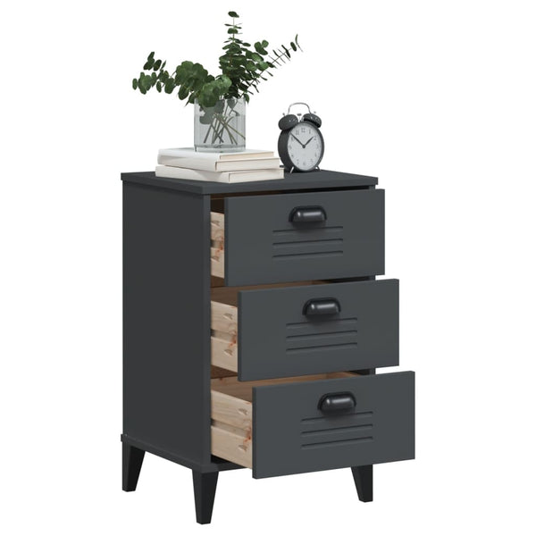 Vidaxl Bedside Cabinet Viken Anthracite Grey Engineered Wood Side Tables