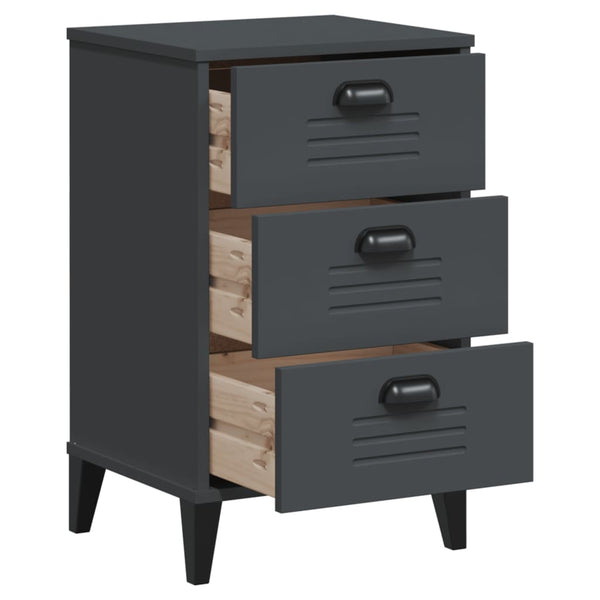 Vidaxl Bedside Cabinet Viken Anthracite Grey Engineered Wood Side Tables