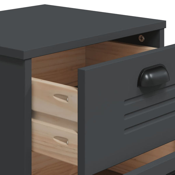 Vidaxl Bedside Cabinet Viken Anthracite Grey Engineered Wood Side Tables
