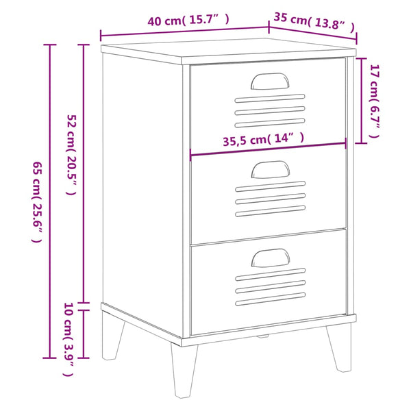 Vidaxl Bedside Cabinet Viken Anthracite Grey Engineered Wood Side Tables