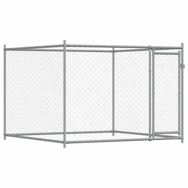Vidaxl Dog Cage With Door Grey 2X2x1.5 M Galvanised Steel Dog Cages