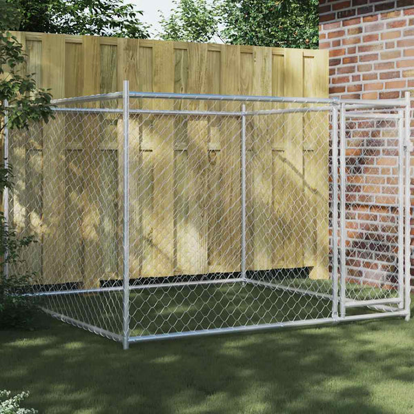 Vidaxl Dog Cage With Door Grey 2X2x1.5 M Galvanised Steel Dog Cages