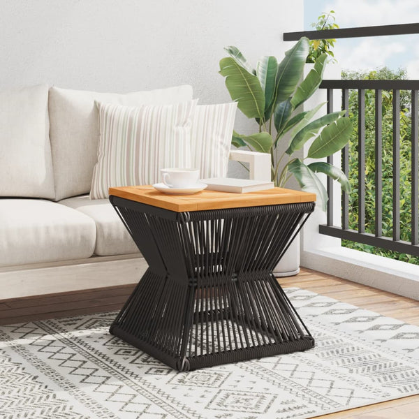 Vidaxl Coffee Table With Wire Base Black 38X38x38 Cm Solid Wood Acacia Coffee Tables
