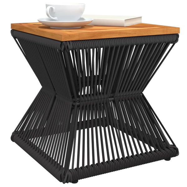 Vidaxl Coffee Table With Wire Base Black 38X38x38 Cm Solid Wood Acacia Coffee Tables