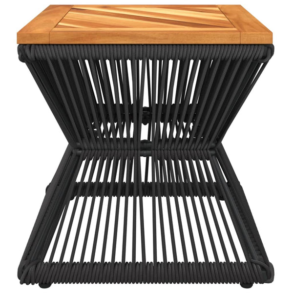 Vidaxl Coffee Table With Wire Base Black 38X38x38 Cm Solid Wood Acacia Coffee Tables